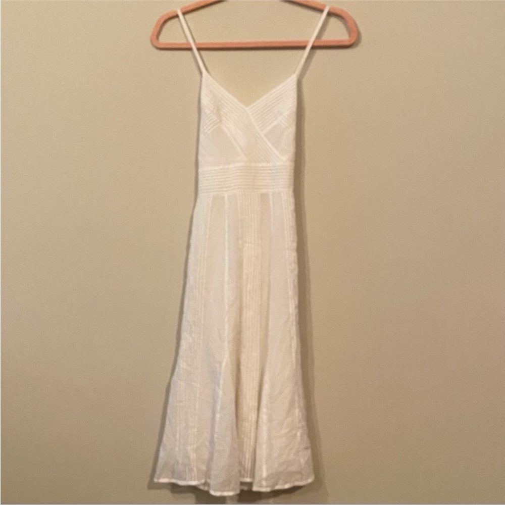 Theory White Spaghetti Strap Midi Dress